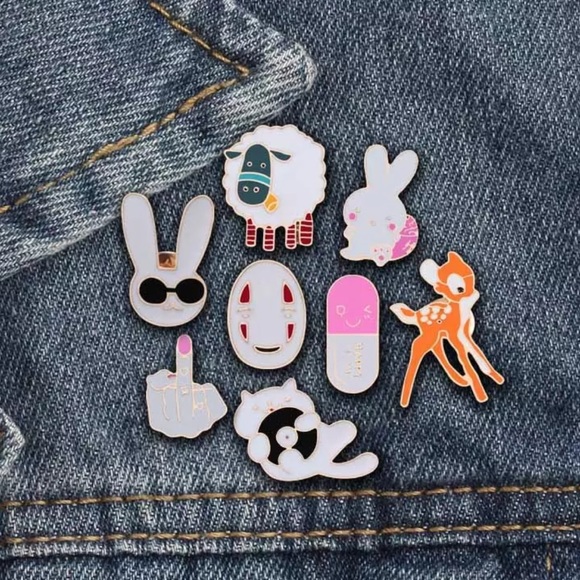 Accessories - 8 Piece Thick Cartoon Bambi Enamel Pin Set